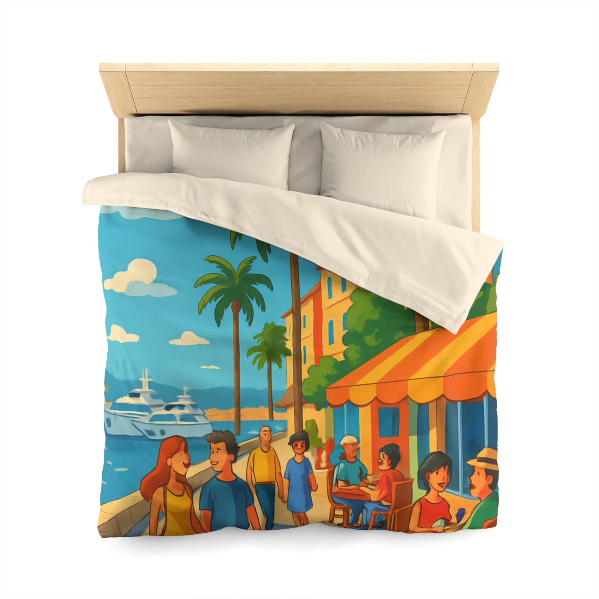 Housse de Couette Microfibre Illustration Unique Design Moderne Décoration Intérieure Raffinée