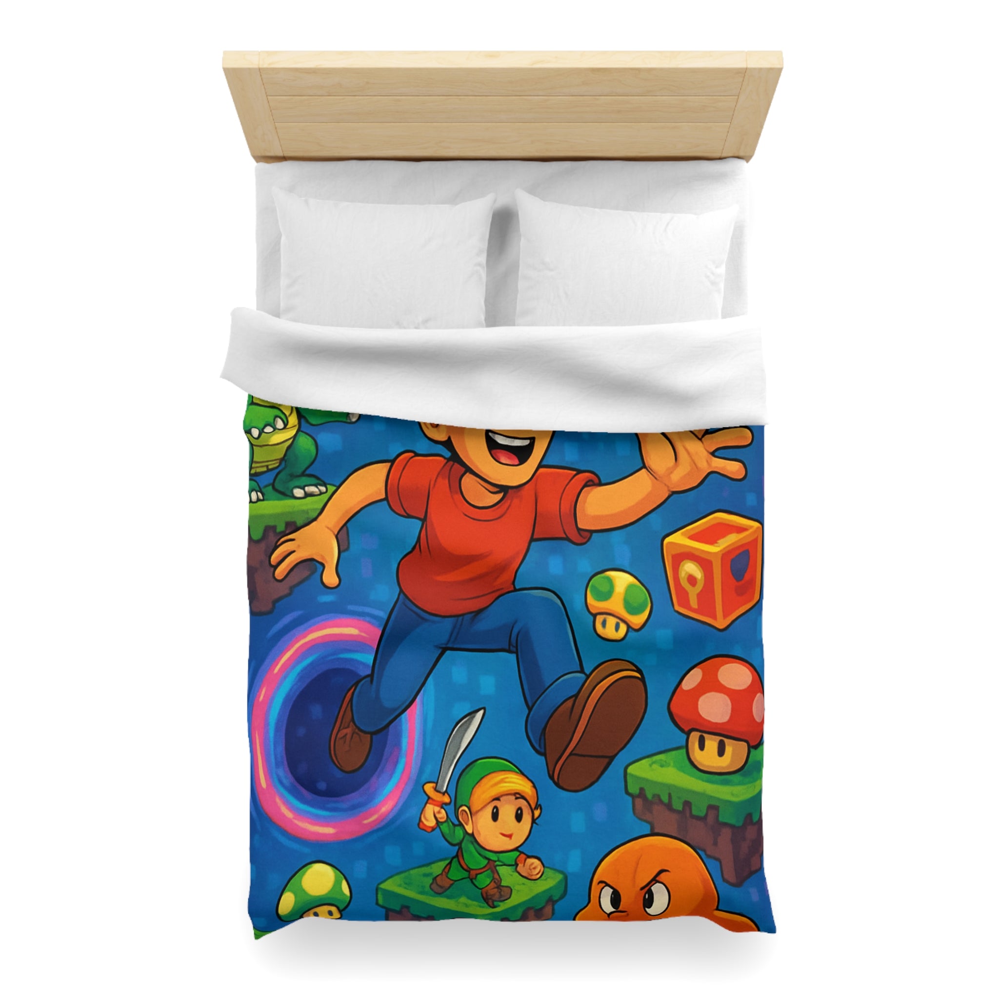 Housse de Couette Microfibre Illustration Unique Design Moderne Décoration Intérieure Raffinée