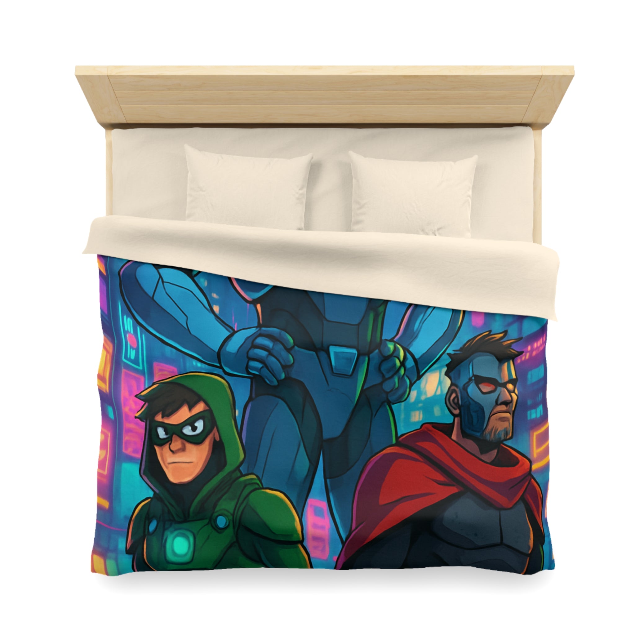 Housse de Couette Microfibre Illustration Unique Design Moderne Décoration Intérieure Raffinée