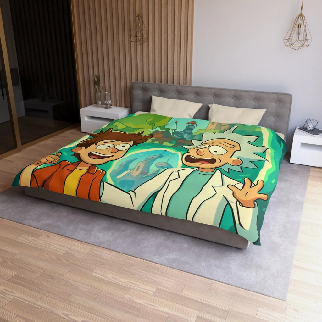 Housse de Couette Microfibre Art Graphique Contemporain Style Décoratif Chambre Tendance