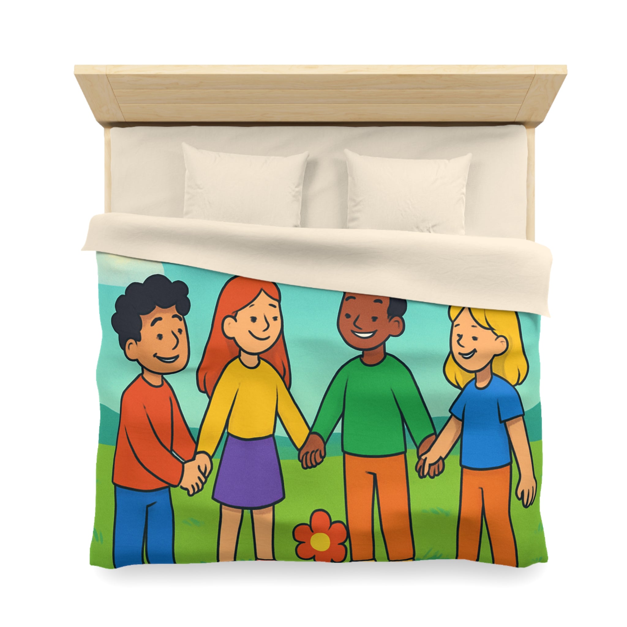 Housse de Couette Microfibre Illustration Unique Design Moderne Décoration Intérieure Raffinée