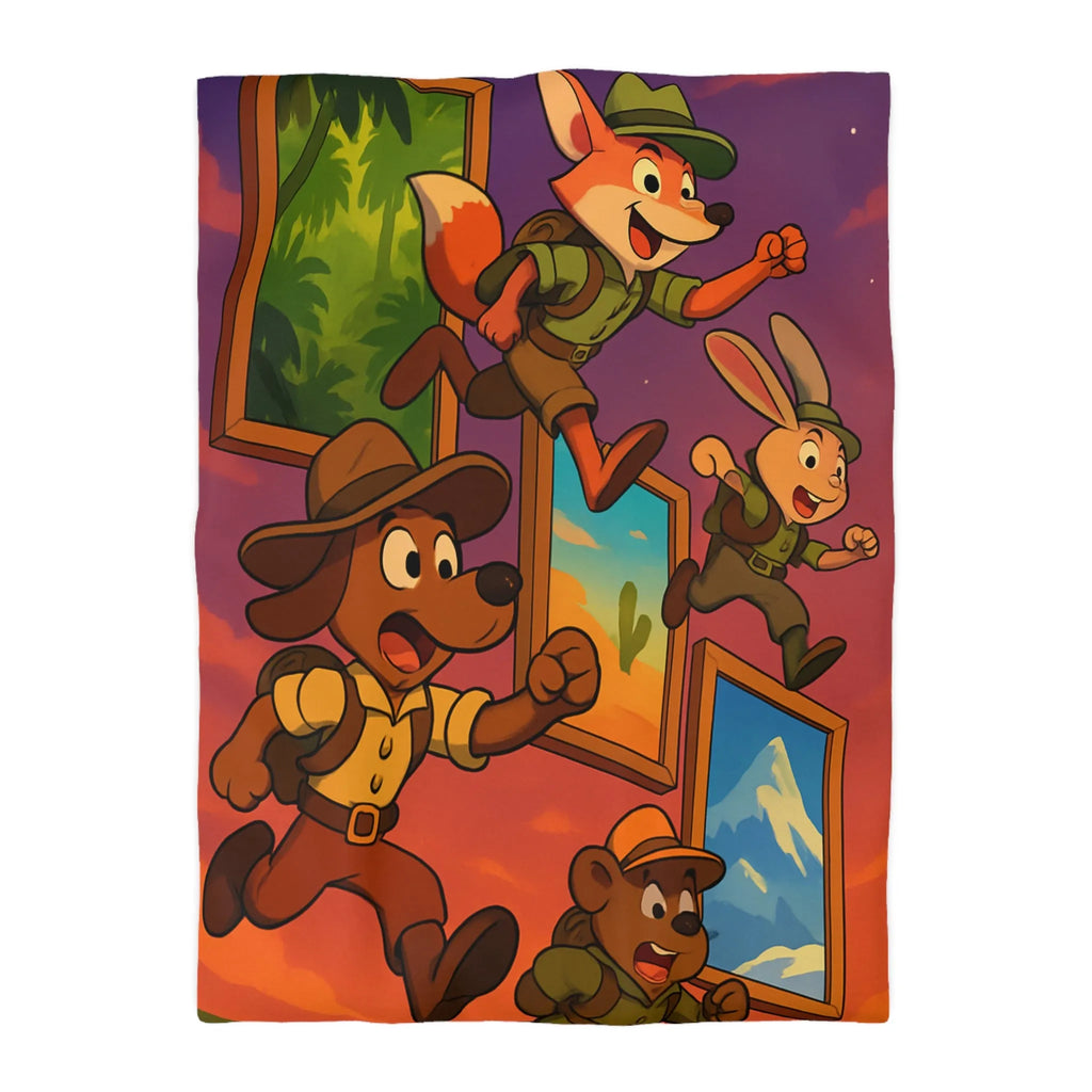 Housse de Couette Microfibre Art Graphique Contemporain Style Décoratif Chambre Tendance