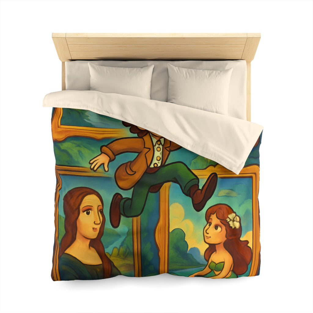 Housse de Couette Microfibre Design Artistique Moderne Décoration Chambre Confort Premium