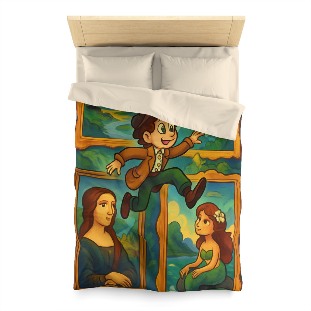 Housse de Couette Microfibre Design Artistique Moderne Décoration Chambre Confort Premium