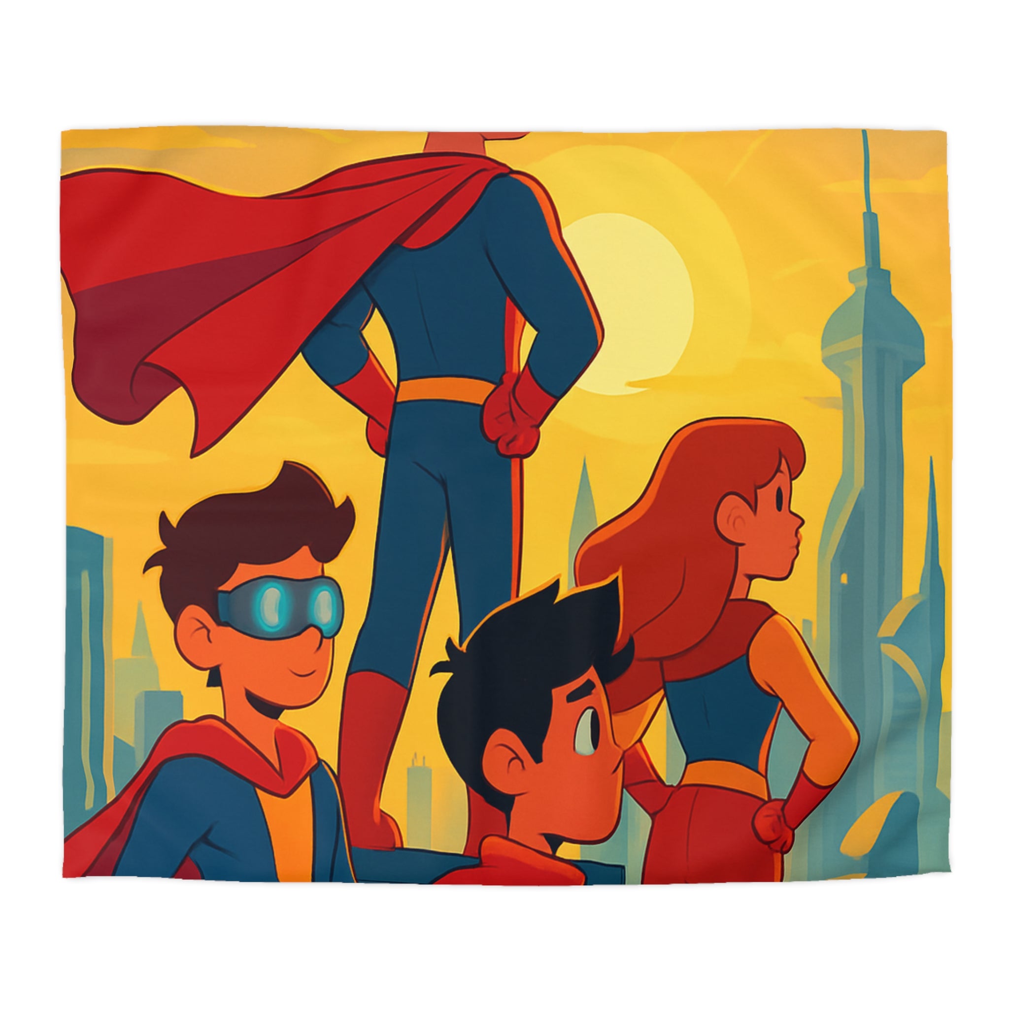 Housse de Couette Microfibre Illustration Unique Design Moderne Décoration Intérieure Raffinée