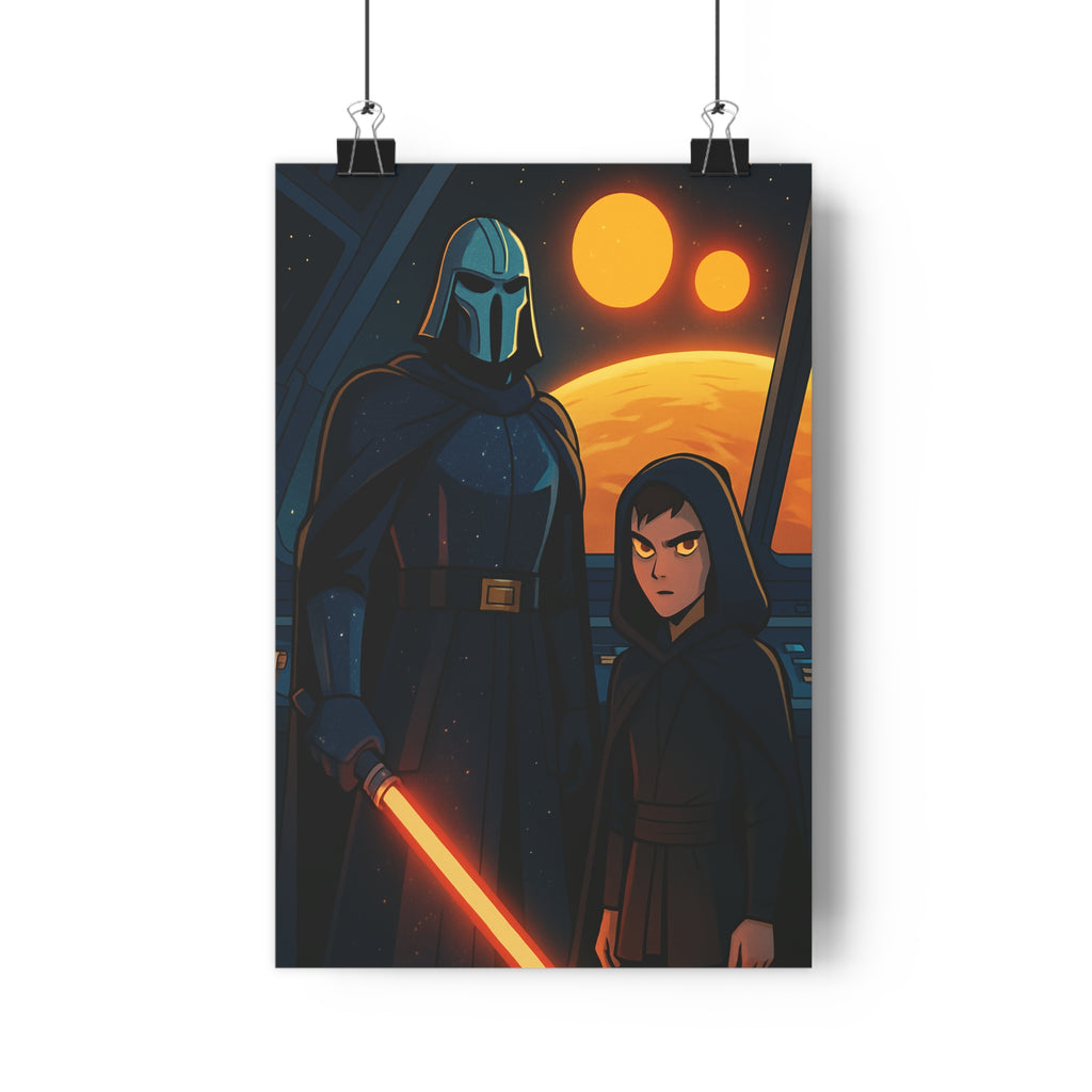 Poster décoratif mystérieux épique sombre rouge noir technologique chambre salon ambiance interstellaire qualité qualité