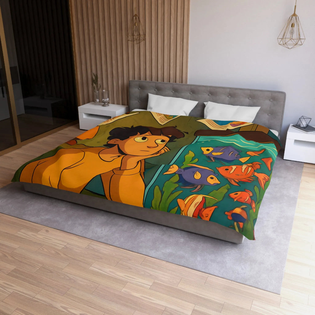 Captivant design coloré d'une chambre rêveuse avec poissons pour adolescents rêveurs