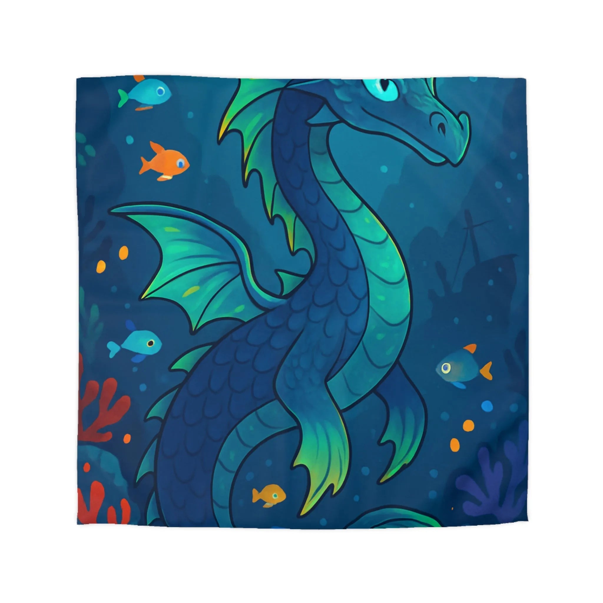 Fantastique Dragon Marin et Poissons Exotiques dans une Scène Océanique Enchantée