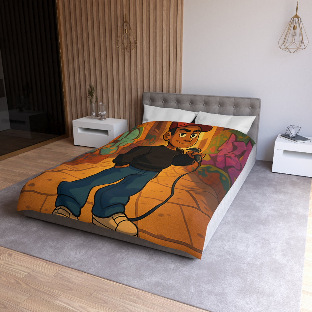 Housse de Couette Microfibre Design Artistique Moderne Décoration Chambre Confort Premium