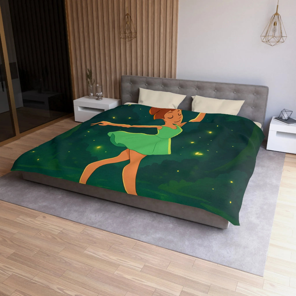 Housse de couette danseuse élégante forêt magique avec lucioles féeriques illuminées