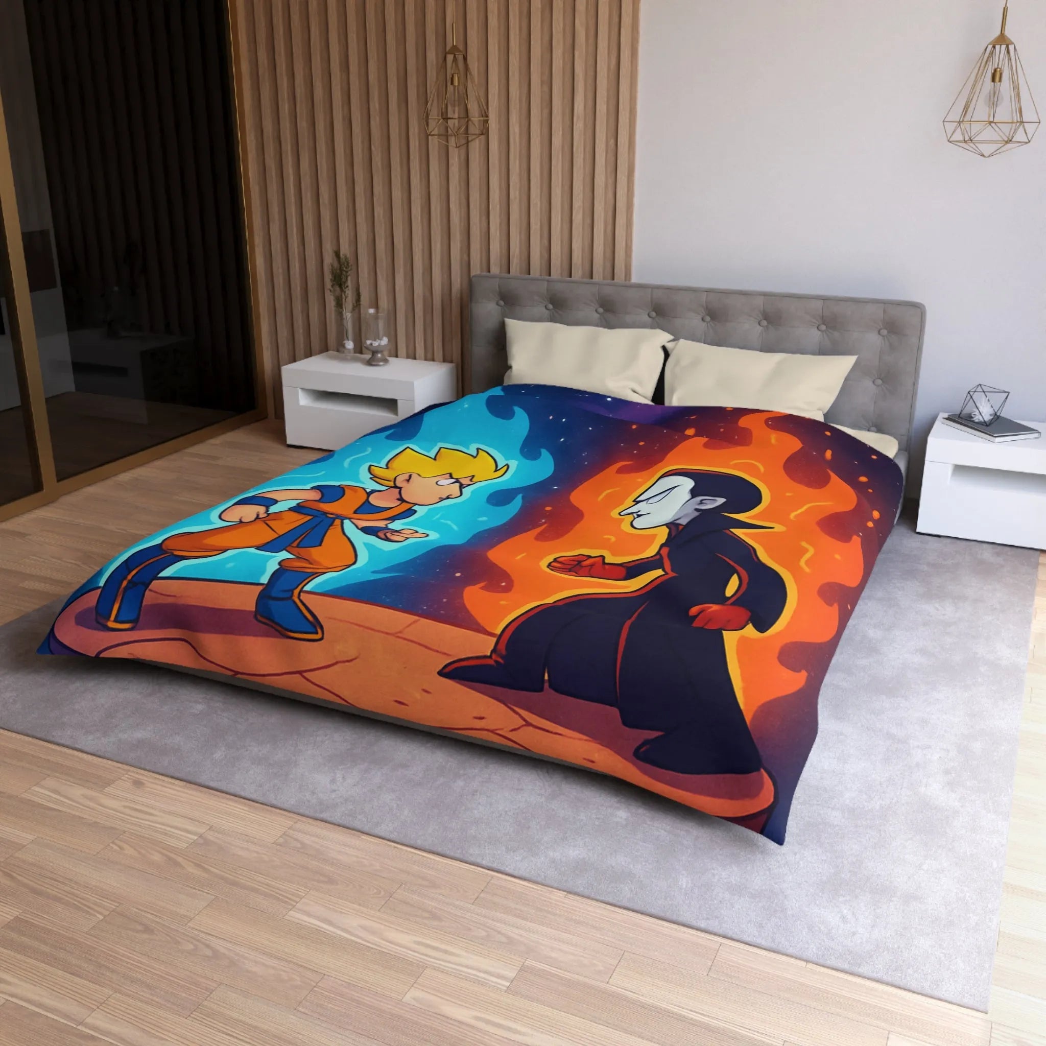 Housse de Couette Microfibre Art Graphique Contemporain Style Décoratif Chambre Tendance