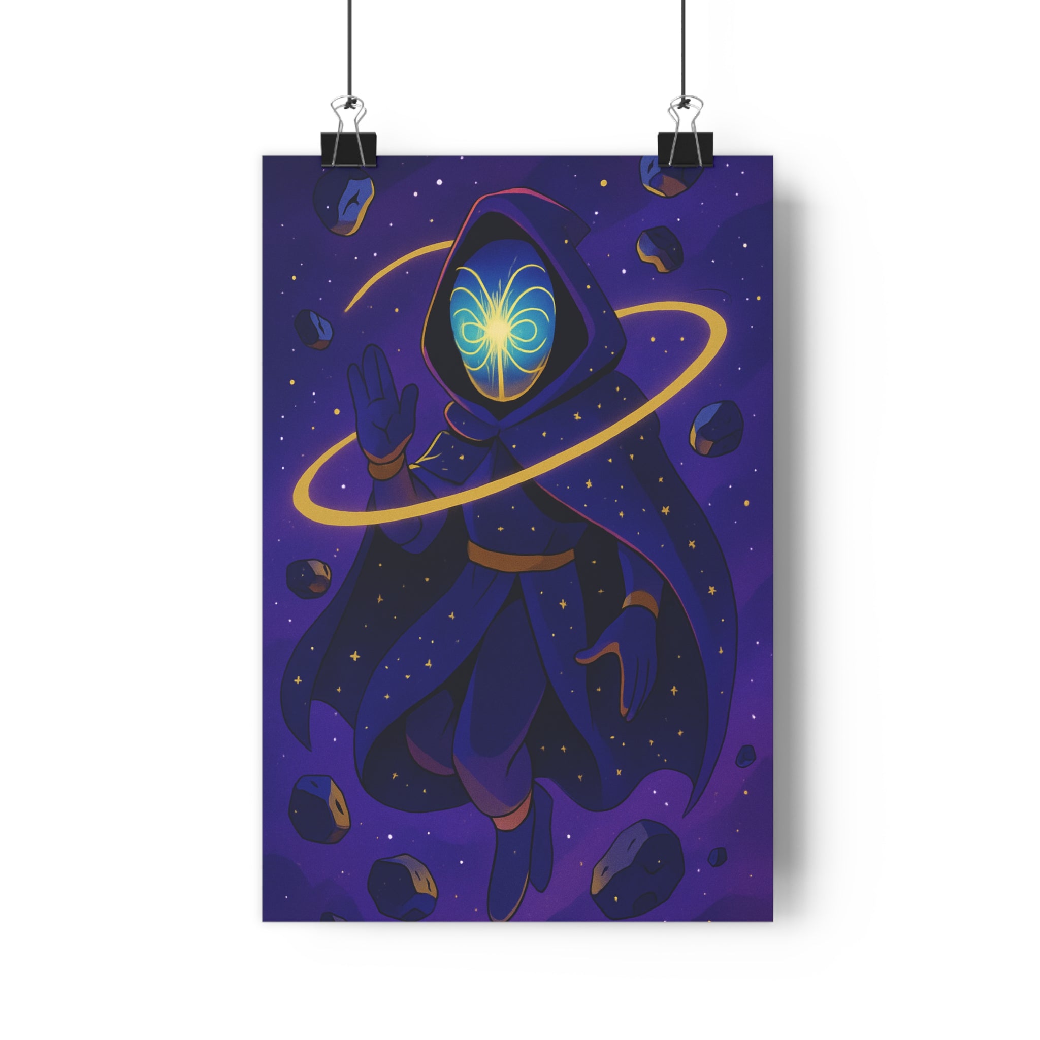 Poster décoratif mystérieux astral bleu violet salon moderne énergique unique chambre dessin animé art