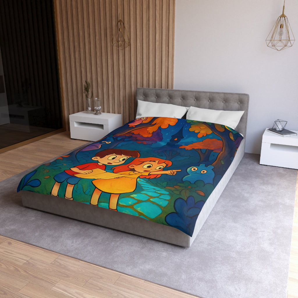 Housse de Couette Microfibre Illustration Unique Design Moderne Décoration Intérieure Raffinée