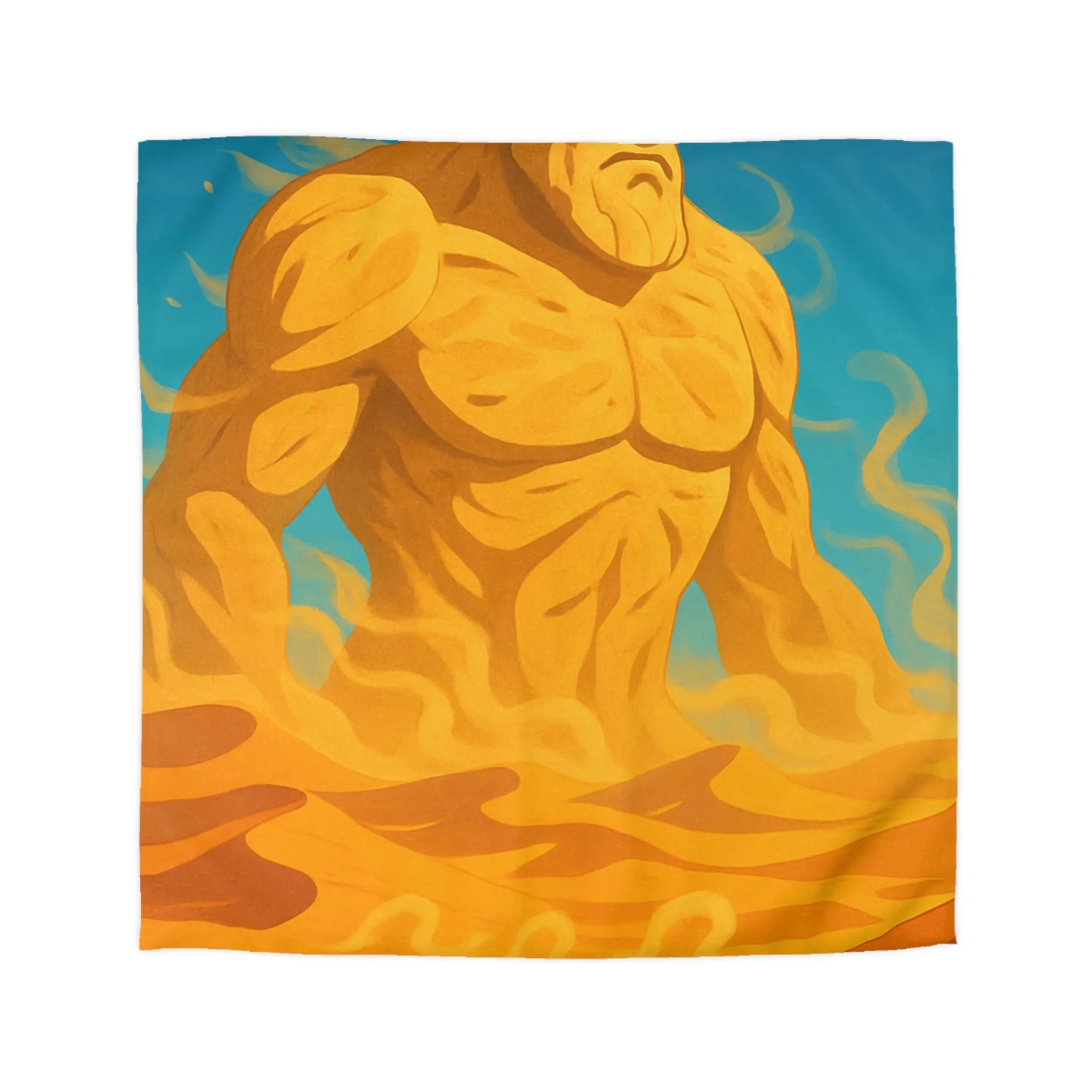 Housse de couette désert mystique avec caravane et gardien de sable géant