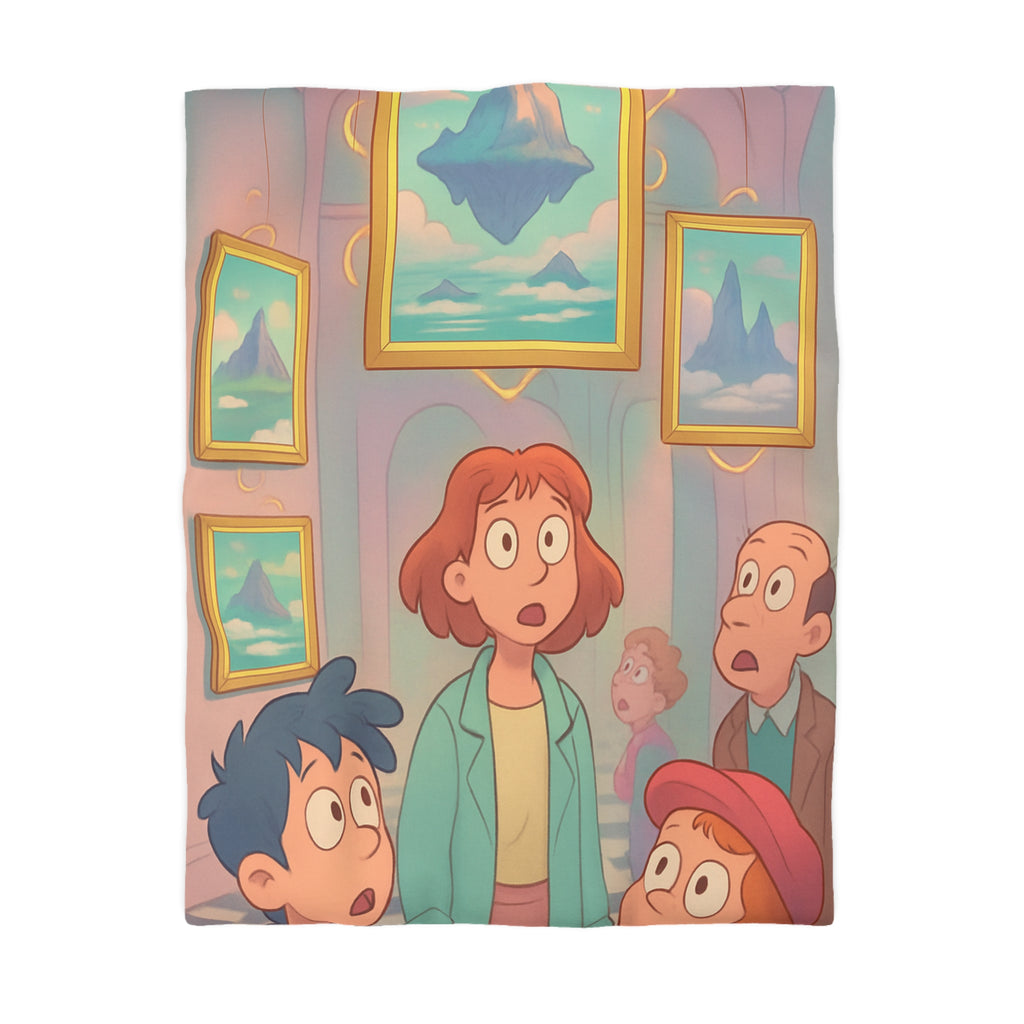 Housse de Couette Microfibre Design Artistique Moderne Décoration Chambre Confort Premium