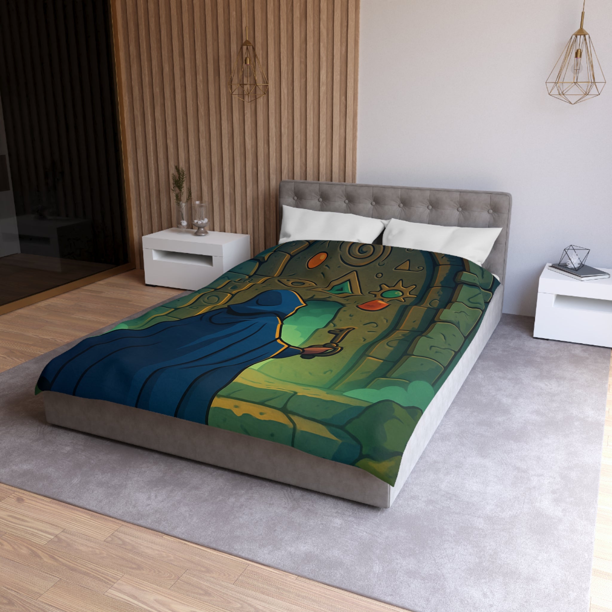 Housse de Couette Microfibre Design Artistique Moderne Décoration Chambre Confort Premium