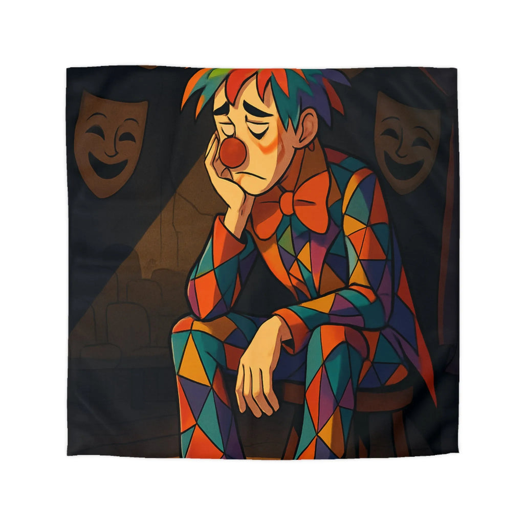 Housse de couette clown triste aux motifs colorés pour chambre unique et artistique