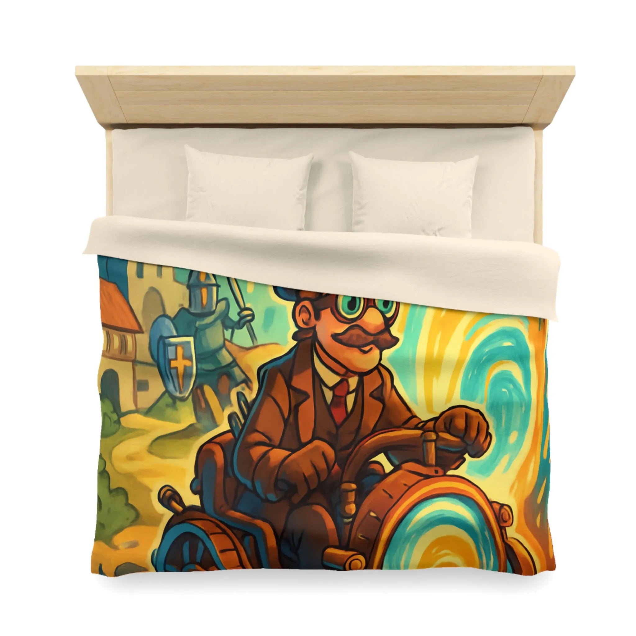 Housse de Couette Fantaisie : Voyageur Temporel en Machine Étrange Tourbillonnant à Travers Époques