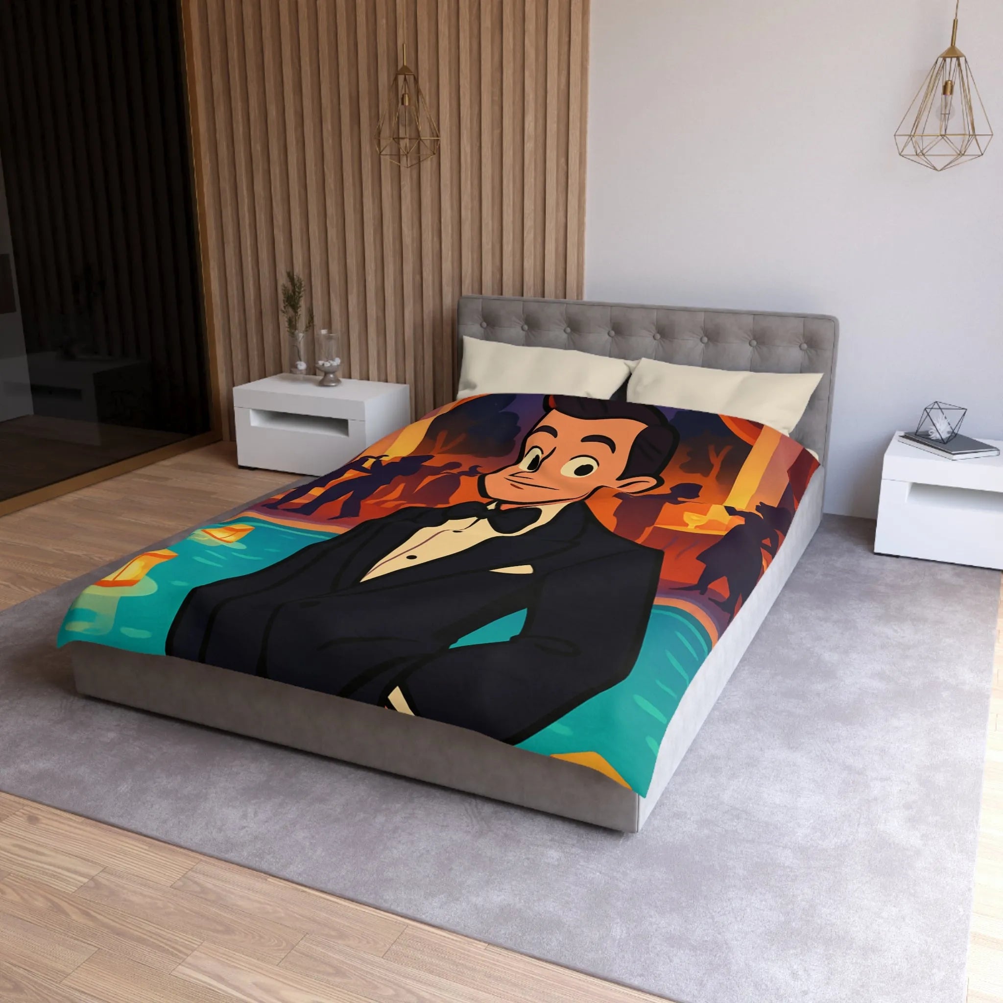 Élégance Nocturne : Motifs Inspirés de Soirées Glamour Art Déco Pour Chambre Distinguée