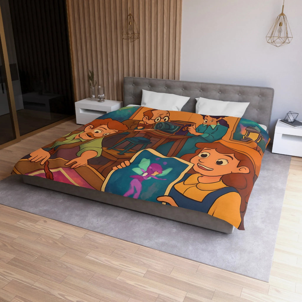 Housse de Couette Microfibre Art Graphique Contemporain Style Décoratif Chambre Tendance