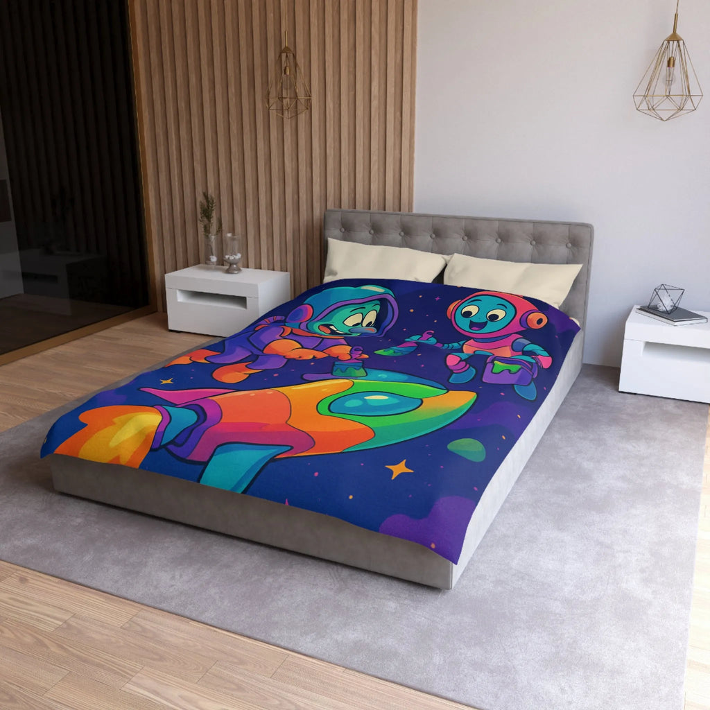 Housse de Couette Microfibre Art Graphique Contemporain Style Décoratif Chambre Tendance