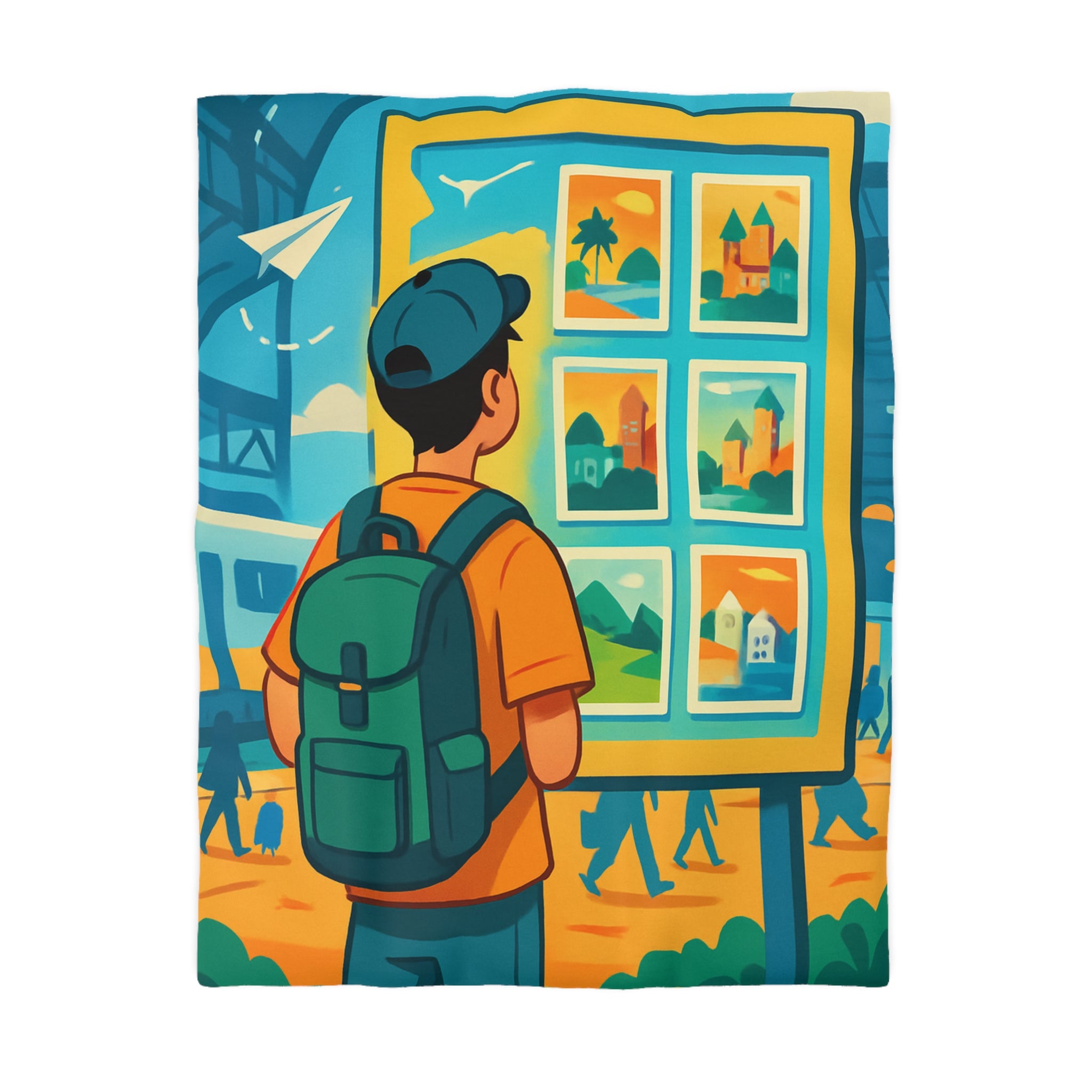 Housse de Couette Microfibre Design Artistique Moderne Décoration Chambre Confort Premium