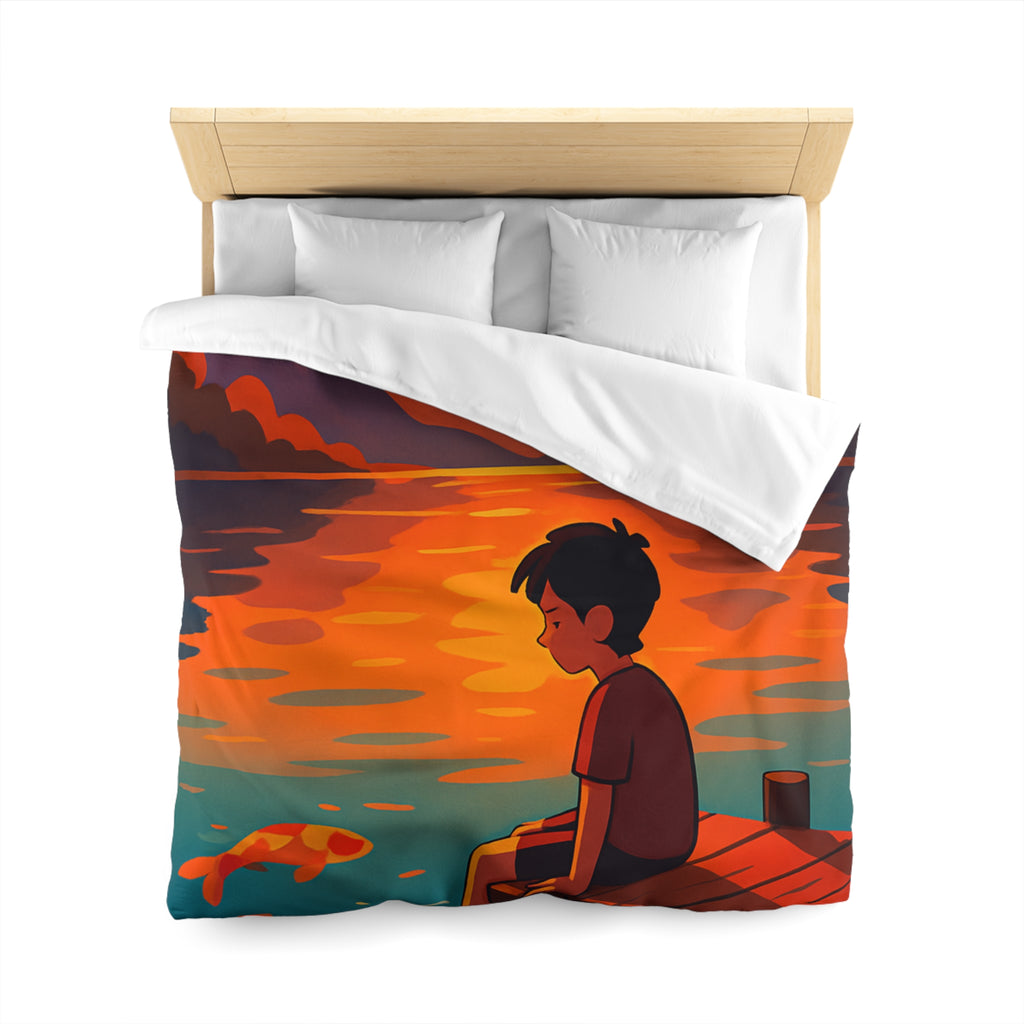 Housse de Couette Microfibre Design Artistique Moderne Décoration Chambre Confort Premium