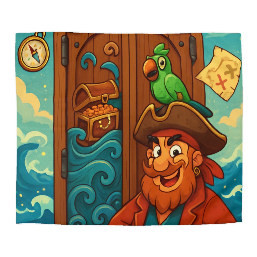 Parure de Lit Pirate Colorée avec Perroquet et Trésor Idéale pour Chambre Enfant