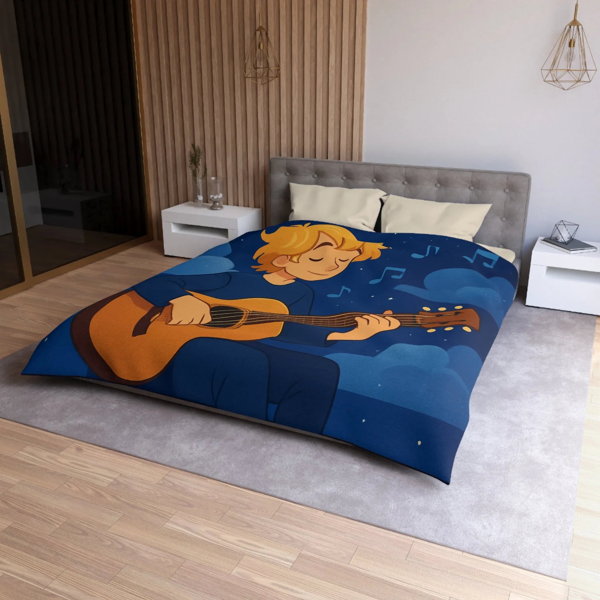 Housse de Couette Microfibre Art Graphique Contemporain Style Décoratif Chambre Tendance