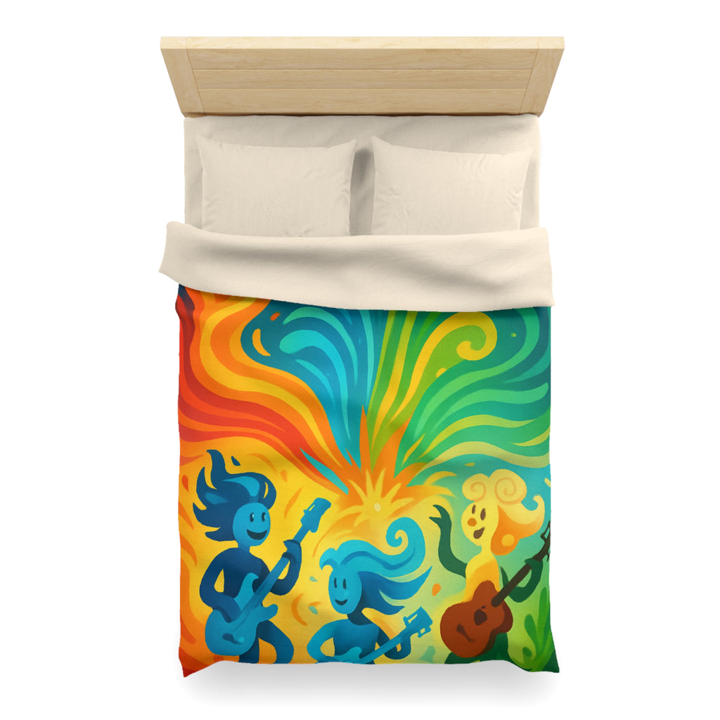 Housse de Couette Microfibre Illustration Unique Design Moderne Décoration Intérieure Raffinée