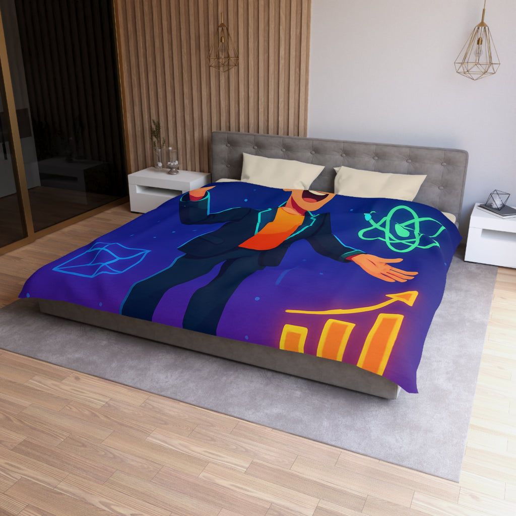 Housse de Couette Microfibre Motif Créatif Original Style Contemporain Chambre Élégante
