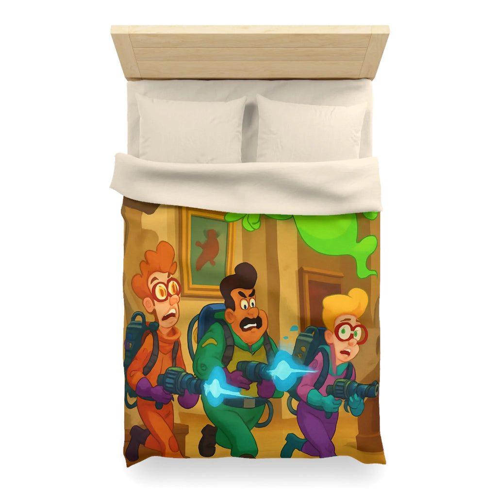 Housse de couette colorée avec chasseurs de fantômes et ambiance amusante de musée