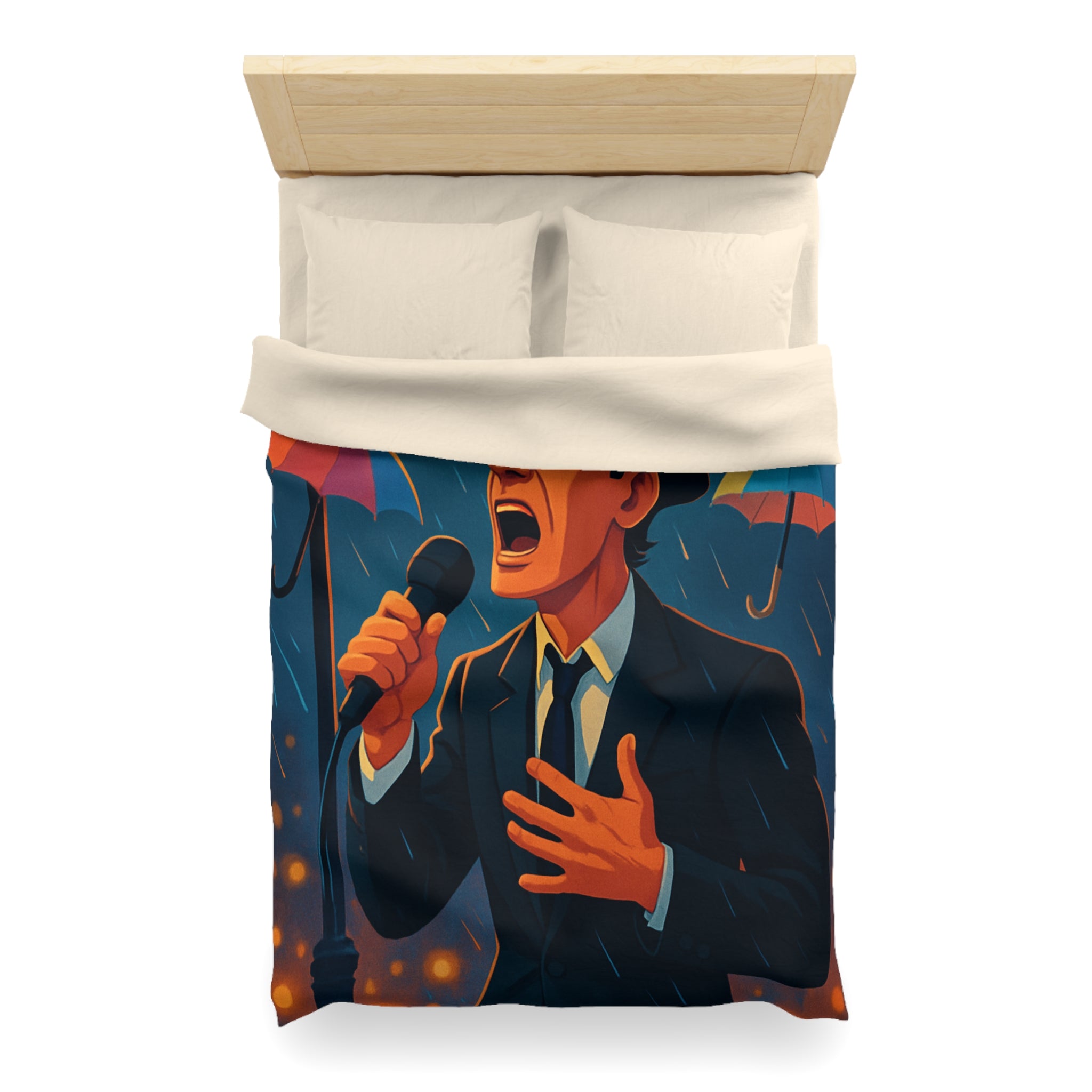 Housse de Couette Microfibre Illustration Unique Design Moderne Décoration Intérieure Raffinée