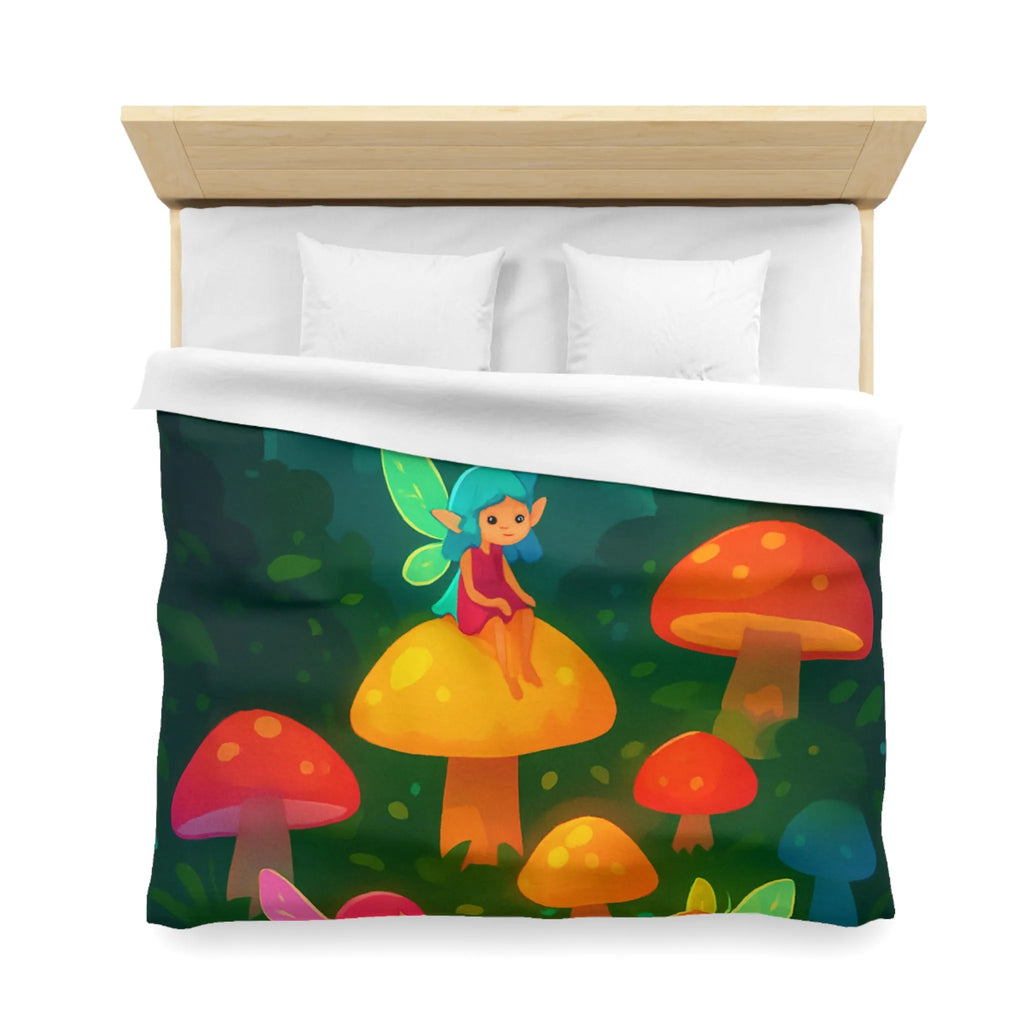 Enchantez Votre Chambre avec Housse de Couette Fées Colorées et Champignons Magiques