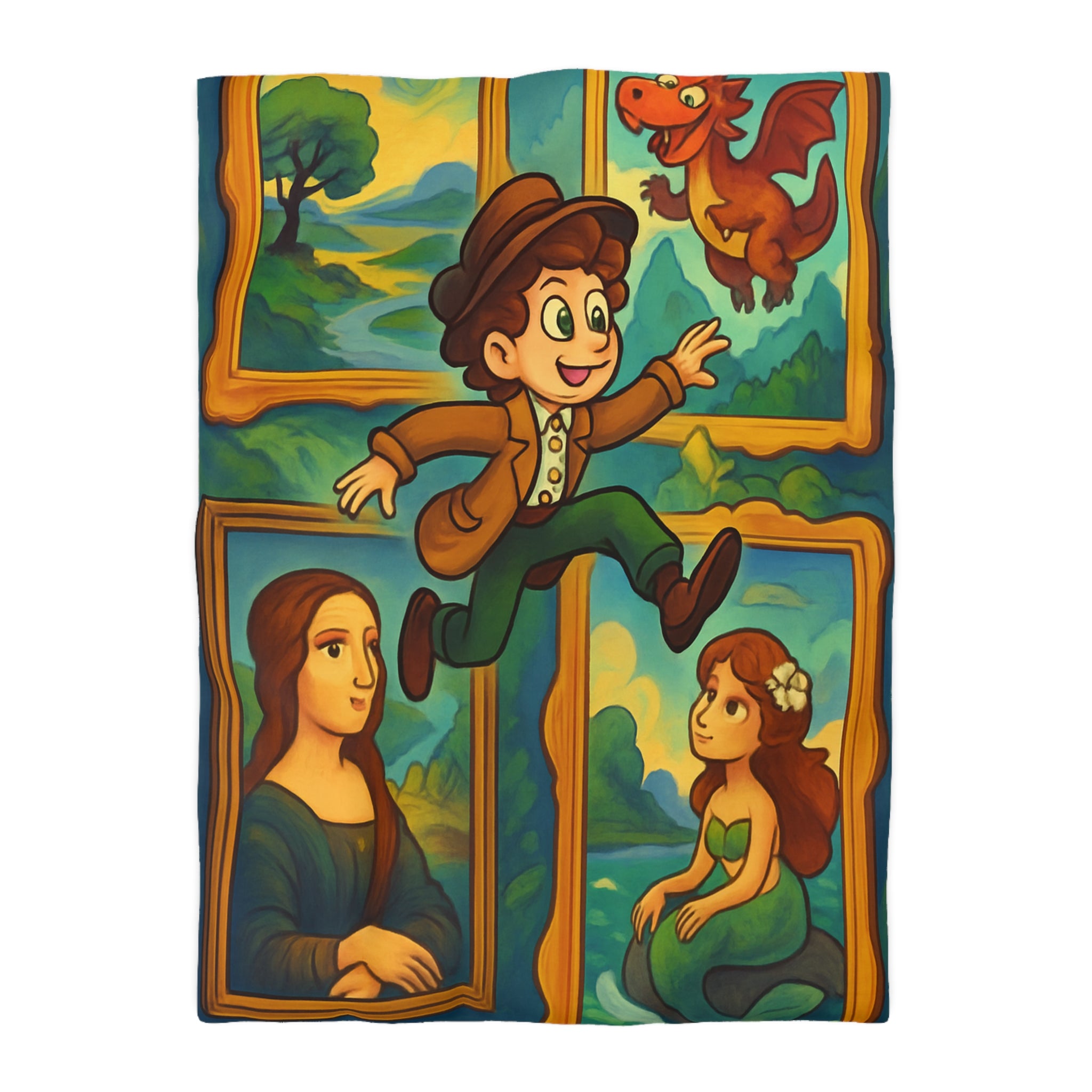 Housse de Couette Microfibre Design Artistique Moderne Décoration Chambre Confort Premium