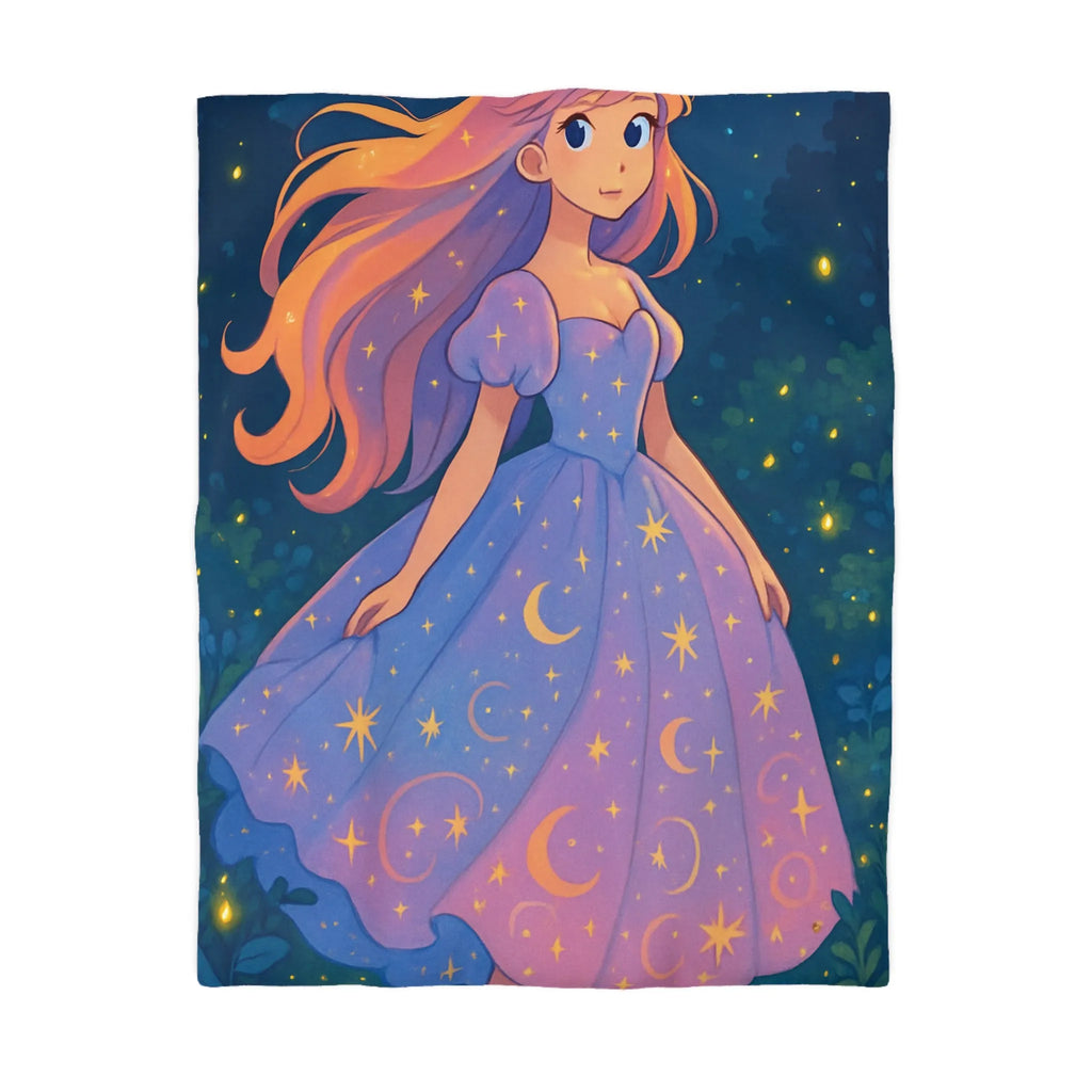 Housse de couette avec motif étoilé de princesse féerique dans la nuit enchantée
