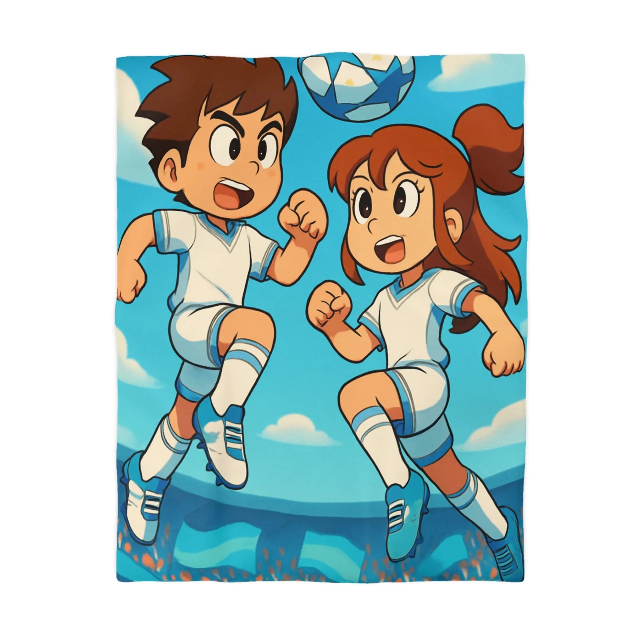 Housse de couette idéale pour jeunes fans de football avec personnages dynamiques