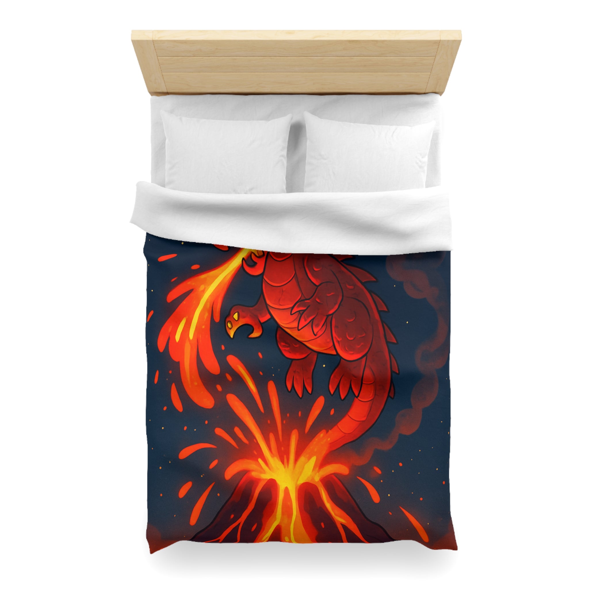 Intense Housse Dragon Rouge Feu Volcanique Ambiance Nocturne Idéale pour Chambre Fantasy