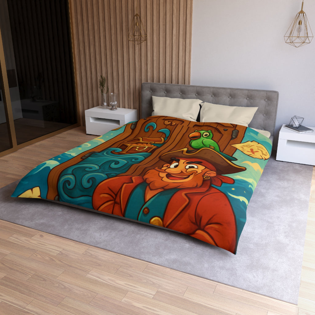 Parure de Lit Pirate Colorée avec Perroquet et Trésor Idéale pour Chambre Enfant