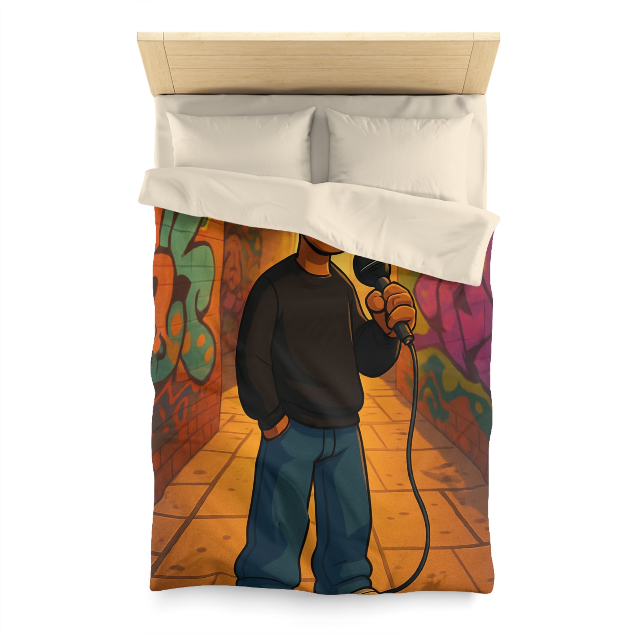 Housse de Couette Microfibre Design Artistique Moderne Décoration Chambre Confort Premium