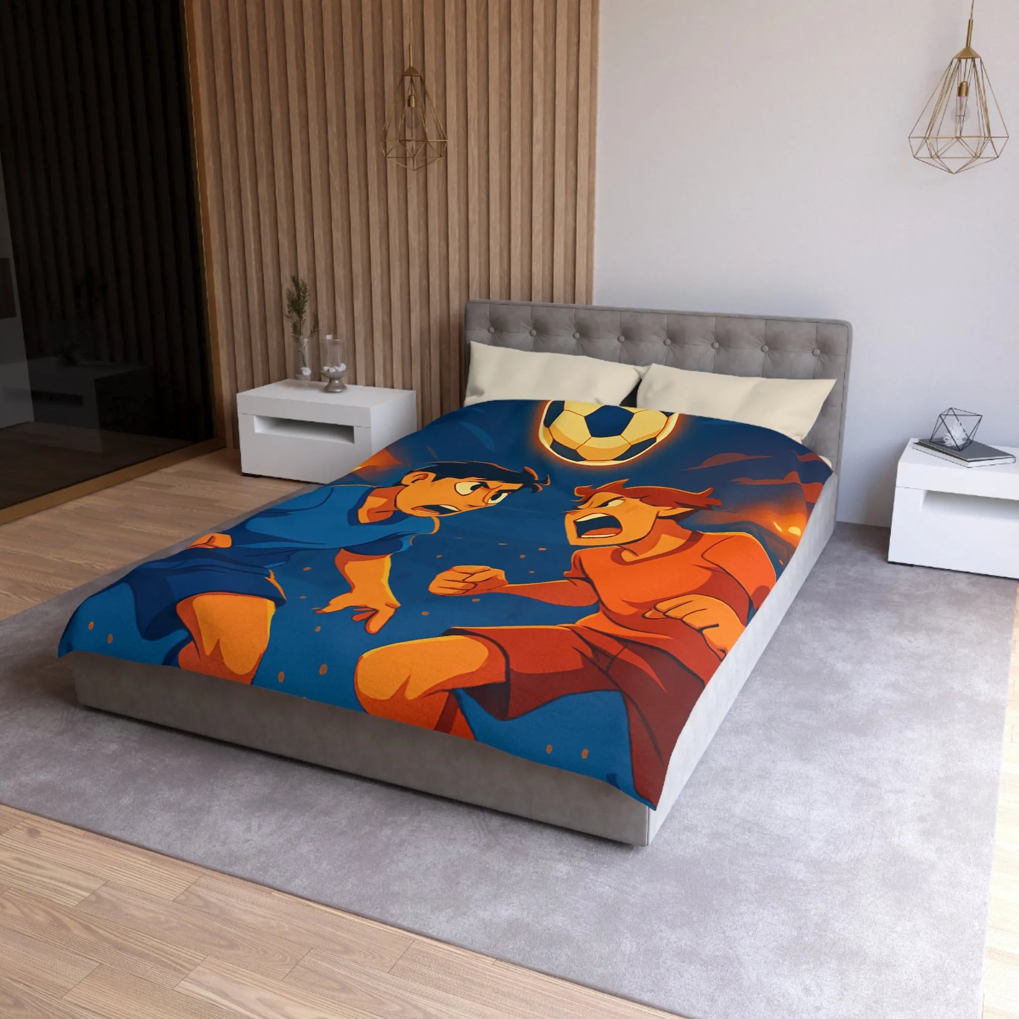 Housse de Couette Microfibre Art Graphique Contemporain Style Décoratif Chambre Tendance