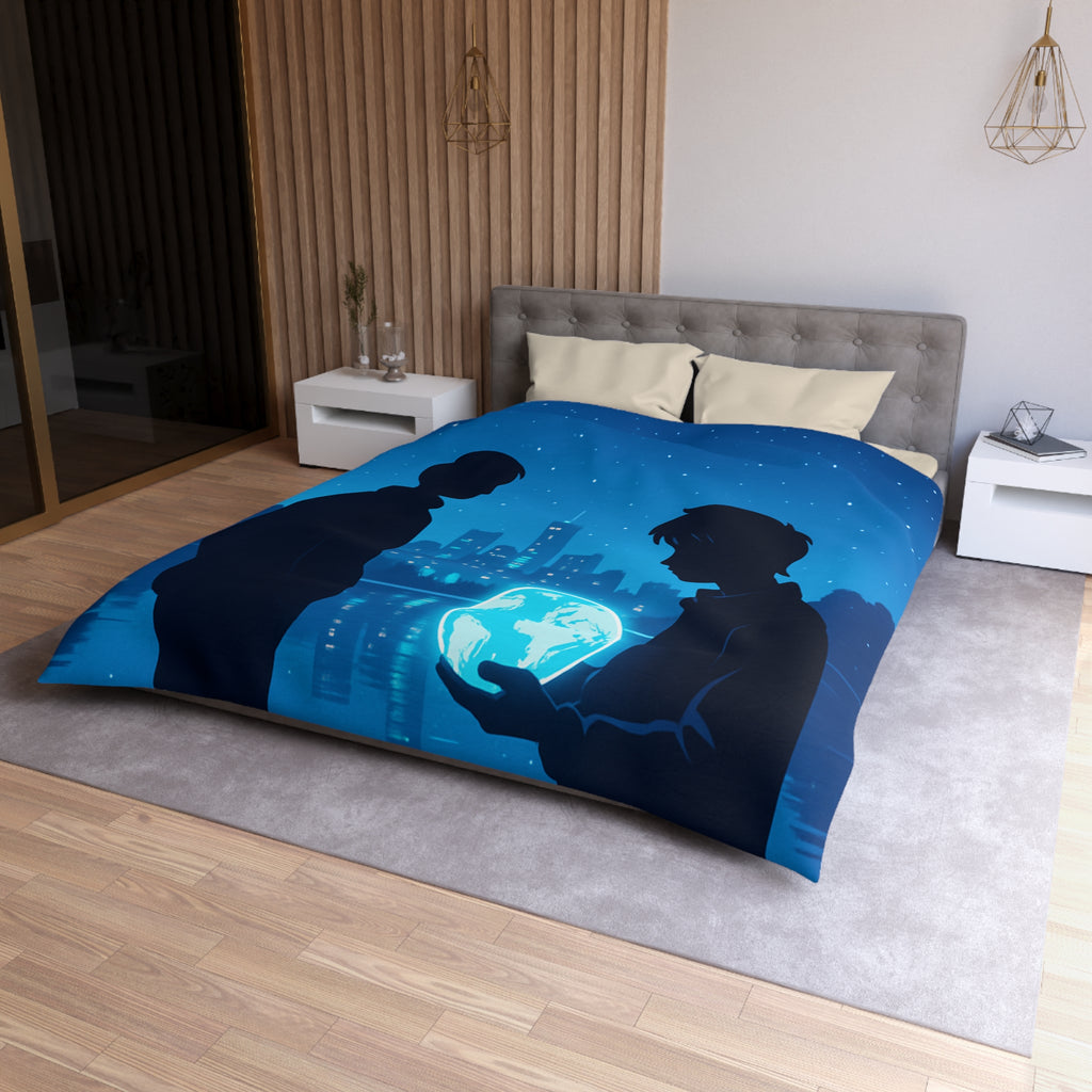 Housse de Couette Microfibre Design Artistique Moderne Décoration Chambre Confort Premium