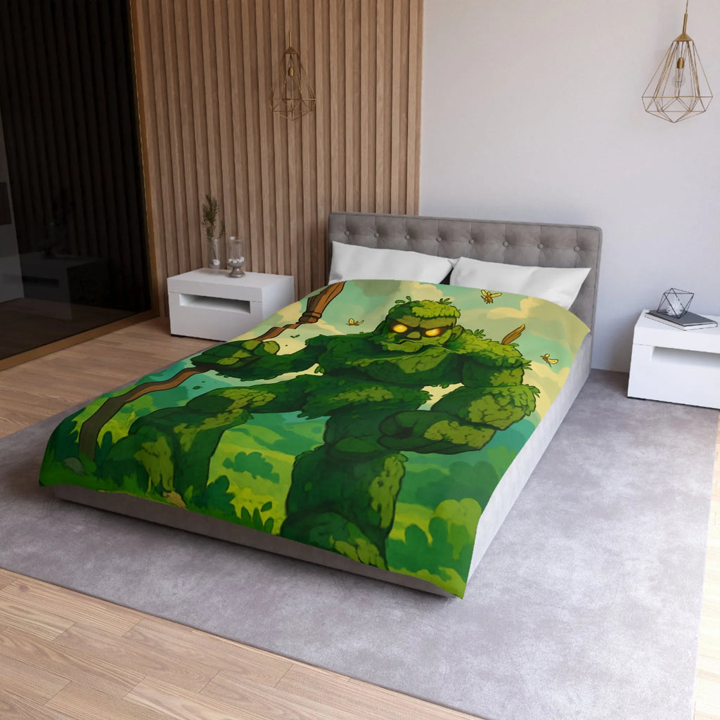 Housse de Couette avec Géant de Feuillage et Abeilles, Ambiance Fantaisiste Naturelle