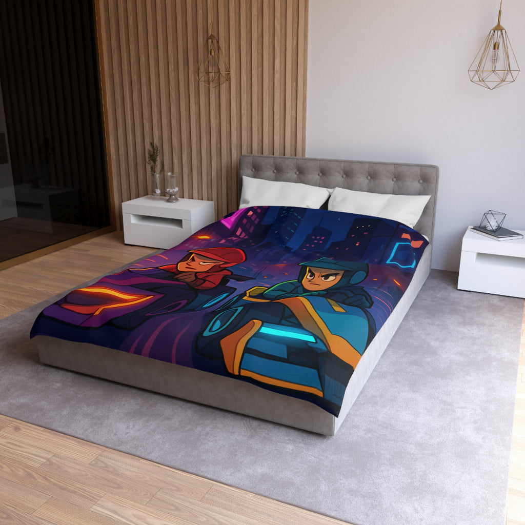 Housse de Couette Microfibre Motif Créatif Original Style Contemporain Chambre Élégante