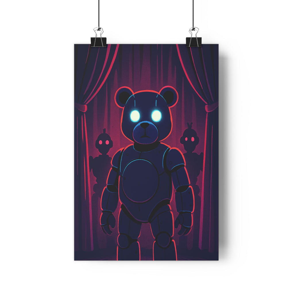 Poster décoratif robotique néon bleu rose créatif mystique chambre enfant moderne captivant 30x46cm qualité