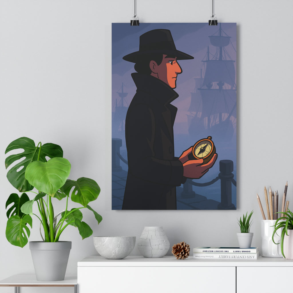 Poster décoratif rétrocartoon mystique sombre brumeux personnage bureau salon vintage aventure captivant 30x46 qualité