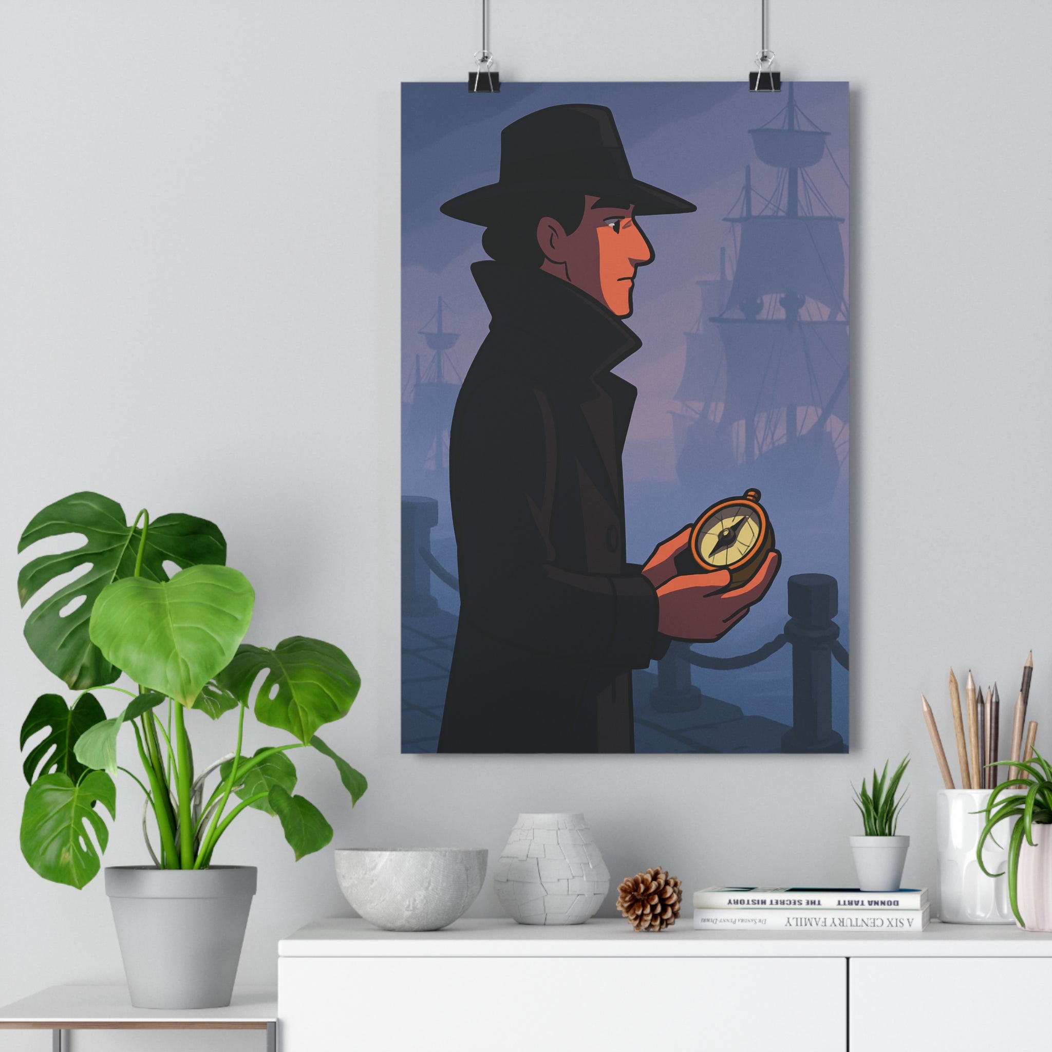Poster décoratif rétrocartoon mystique sombre brumeux personnage bureau salon vintage aventure captivant 30x46 qualité