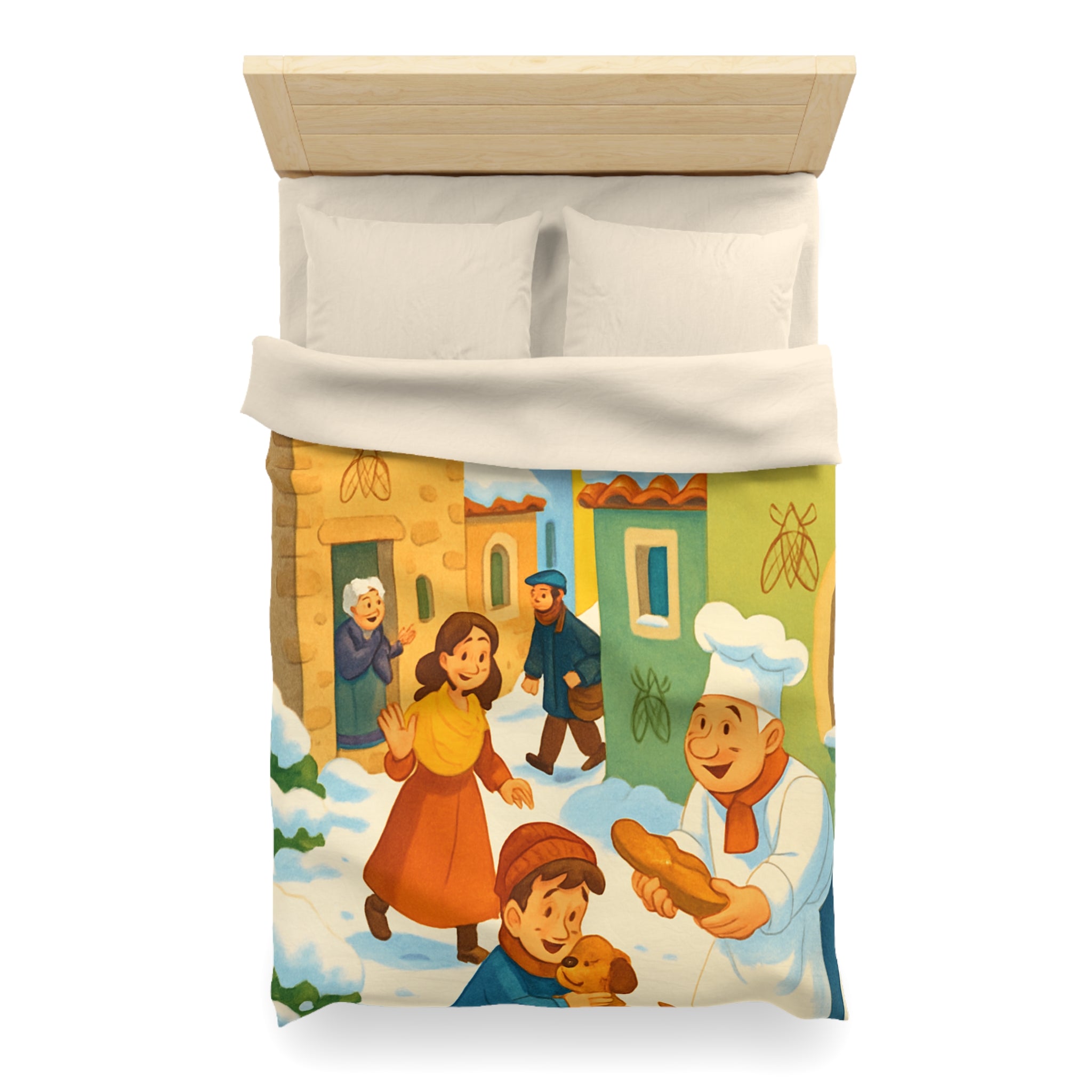 Housse de Couette Microfibre Design Artistique Moderne Décoration Chambre Confort Premium