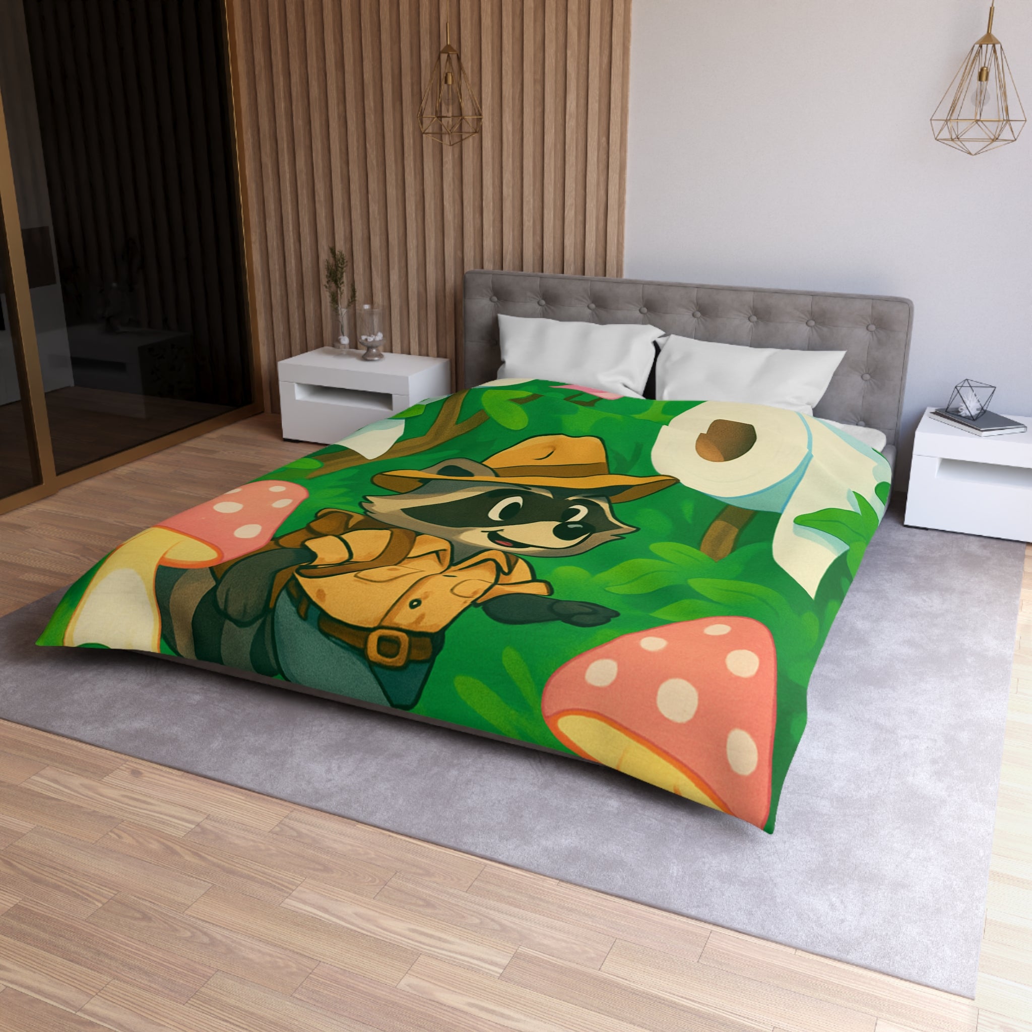 Housse de Couette Microfibre Motif Créatif Original Style Contemporain Chambre Élégante