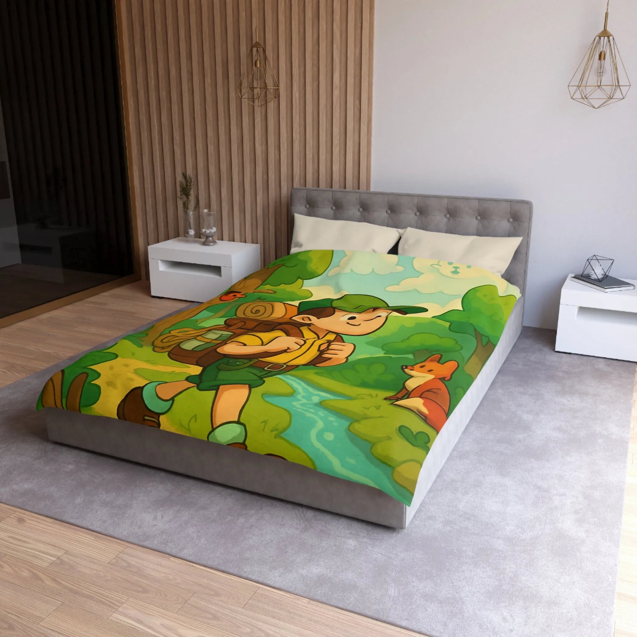 Housse de Couette Enfant Forêt Aventure Animaux Ciel Rêveur Exploration Nature